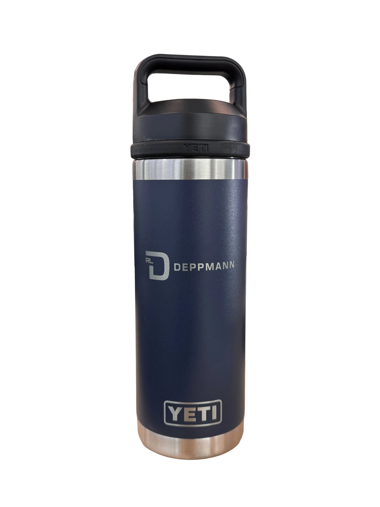 Yeti Rambler 18 oz Navy Water Bottle with Chug Cap - PVI & RLD Branded