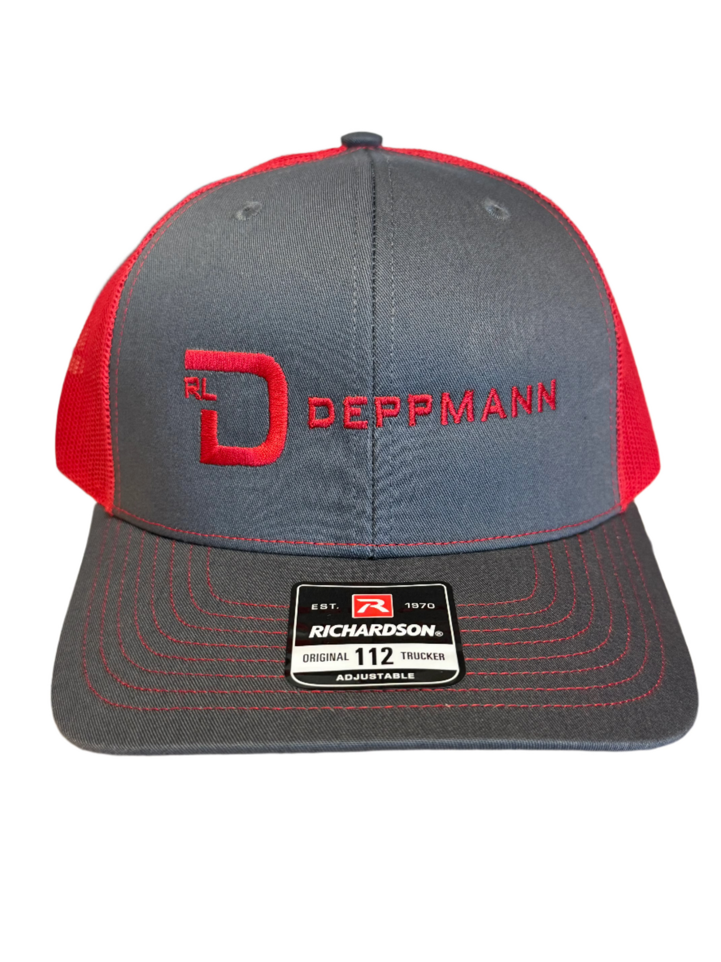 Gray / Red Richardson 112 Trucker Hat - RLD Branded