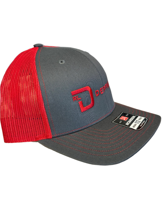 Gray / Red Richardson 112 Trucker Hat - RLD Branded