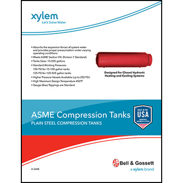 ASME Compression Tanks: Plain Steel Compression Tanks