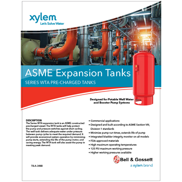 ASME Expansion Tanks: Series WTA Pre-Charged Tanks