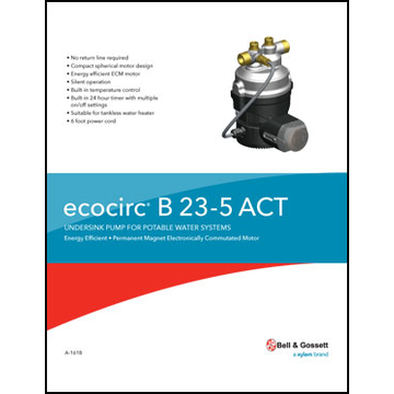 ecocirc B 23-5 ACT: Undersink Pump for Potable Water Systems