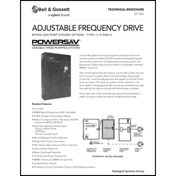 Adjustable Frequency Drive: Bypass and Pump Standby Options - Type I, II, III and IV