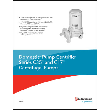 Domestic Pump Centriflo Series C35 and C17 Centrifugal Pumps