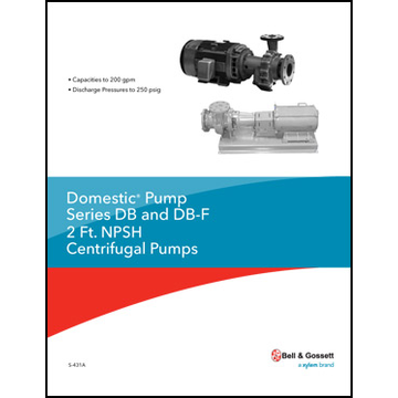 Domestic Pump Series DB and DB-F - 2 Ft. NPSH - Centrifugal Pumps