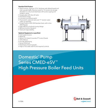 Domestic Pump Series CMED-eSV High Pressure Boiler Feed Units