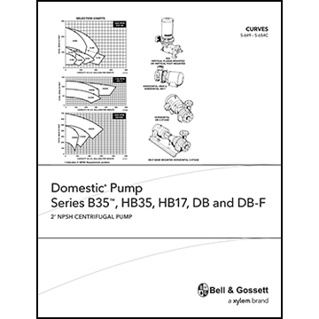 Domestic Pump Series B35, HB35, HB17, DB, and DB-F: 2' NPSH Centrifugal Pump