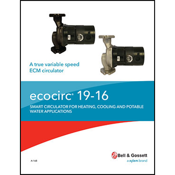 ecocirc 19-16: Smart Circulator for Heating, Cooling and Potable Water Applications