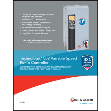 Technologic 502 Variable Speed Pump Controller: Integrated Pump Controller and Adjustable Frequency Drive Controls up to Four Pumps in Parallel