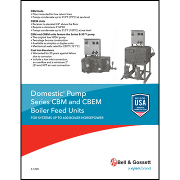 Domestic Pump Series CBM and CBEM Boiler Feed Units: For Systems Up To 600 Boiler Horsepower