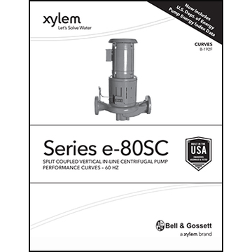 Series e-80SC: Split Coupled Vertical In-Line Centrifugal Pump Performance Curves - 60 HZ