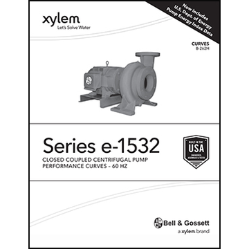 series e-1532: Closed Coupled Centrifugal Pump Performance Curves - 60 HZ