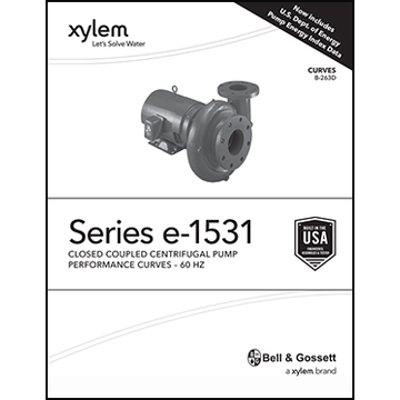 Series e-1531: Closed Coupled Centrifugal Pump Performance Curves - 60 HZ