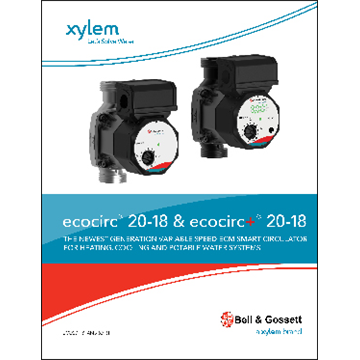 ecocirc 20-18 & ecocirc+ 20-18: The Newest Generation Variable Speed ECM Smart Circulator for Heating, Cooling and Potable Water Systems