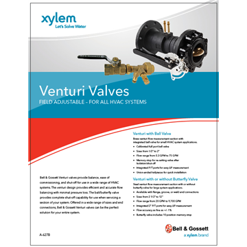 Venturi Valves: Field Adjustable - For All HVAC Systems