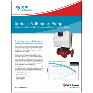 Series e-90E Smart Pump: Close Coupled, In-Line Centrifugal Smart Pump Systems