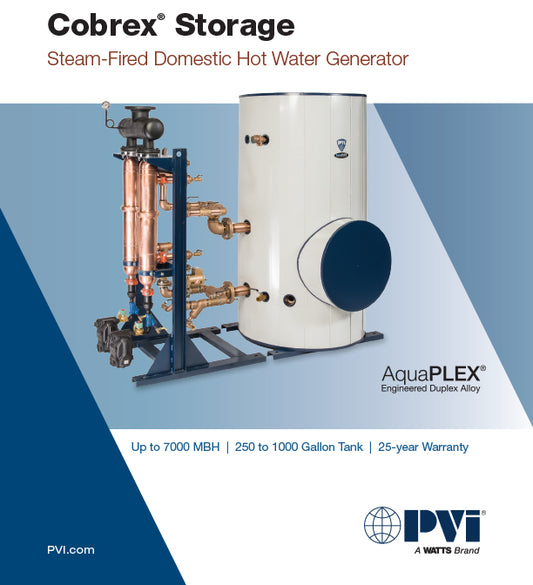 Cobrex Storage: Steam-Fired Domestic Hot Water Generator