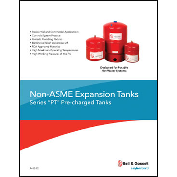 Non-ASME Expansion Tanks: Series "PT" Pre-Charged Tanks