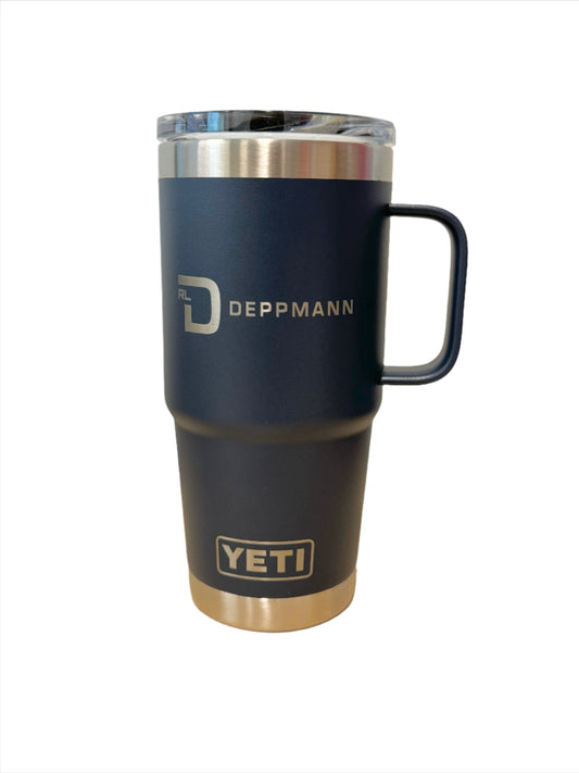 Yeti 20 oz Navy Travel Mug - PVI, RLD Branded