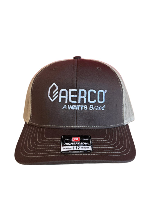 Brown / Khaki Richardson 112 Trucker Hat - AERCO Branded