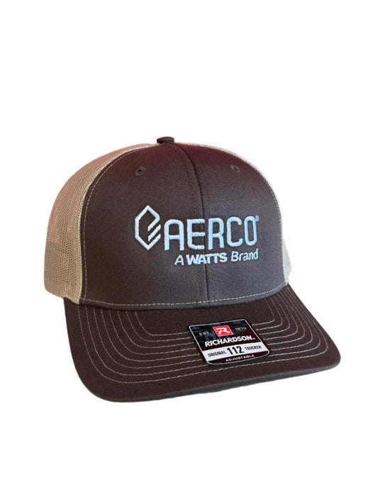 Brown / Khaki Richardson 112 Trucker Hat - AERCO Branded