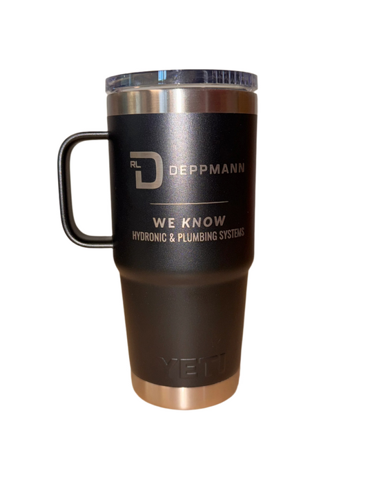Yeti 20 oz Black Travel Mug - RLD Branded
