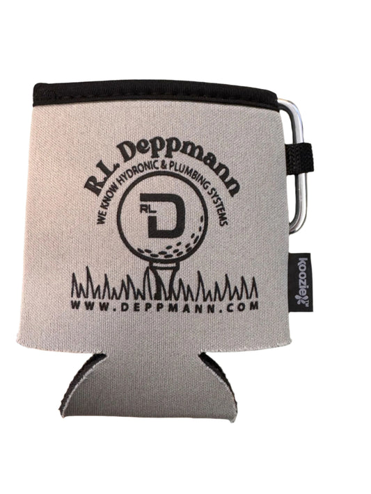 Gray RLD Collapsible Koozie® Can Kooler with Carabiner