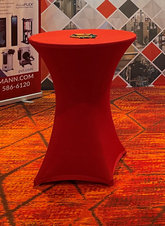 High Top Cocktail Table with Red Cover - Rental